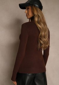 Renee - Brązowy Golf z Bawełną w Klasycznym Stylu Reiredia. Typ kołnierza: golf. Kolor: brązowy. Materiał: bawełna. Styl: klasyczny #4