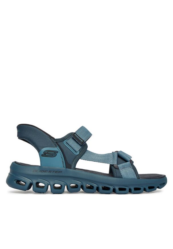skechers - Skechers Sandały Glide Step Sandal 233382/BLU Granatowy. Kolor: niebieski. Materiał: materiał