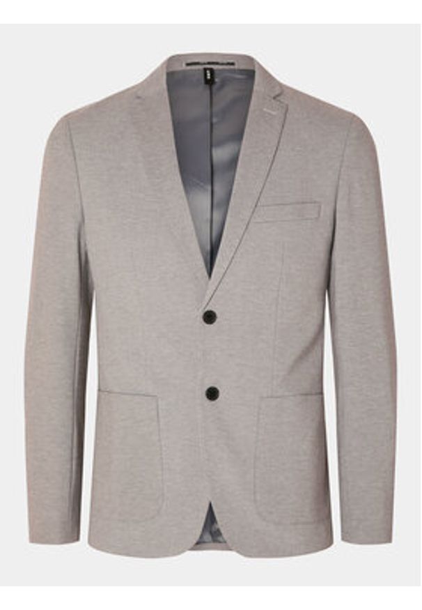 Selected Homme Marynarka Delon 16092484 Szary Slim Fit. Kolor: szary. Materiał: wiskoza, syntetyk