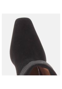 Marco Shoes Botki na obcasie z wywijanym kołnierzem czarne. Kolor: czarny. Obcas: na obcasie. Wysokość obcasa: średni #2