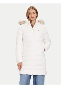 Tommy Jeans Kurtka puchowa Essential DW0DW18864 Écru Slim Fit. Materiał: syntetyk
