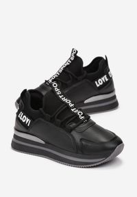 Born2be - Czarne Sneakersy przed Kostkę na Platformie Loyalin. Wysokość cholewki: przed kostkę. Kolor: czarny. Obcas: na platformie #4