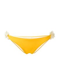 LA REVECHE - Dół od bikini Dasha. Kolor: żółty. Materiał: tkanina. Wzór: kwiaty, aplikacja