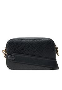 TOMMY HILFIGER - Tommy Hilfiger Torebka Th Distinct Camera Bag Mono AW0AW17221 Czarny. Kolor: czarny. Materiał: skórzane