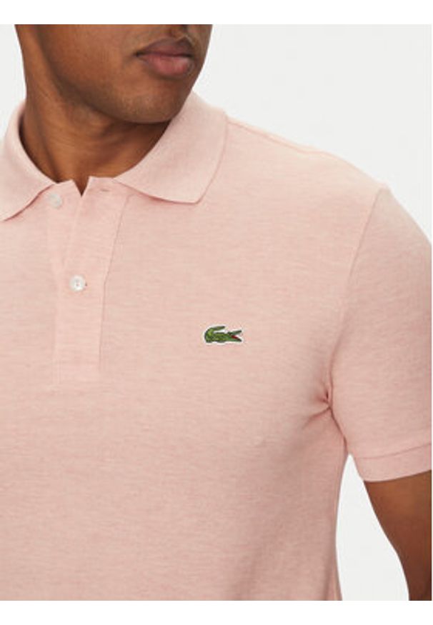 Lacoste Polo PH4012 Różowy Slim Fit. Typ kołnierza: polo. Kolor: różowy. Materiał: bawełna