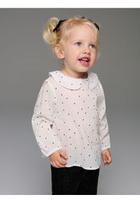 Sinsay - Bluzka z kołnierzykiem w groszki - kremowy. Kolor: kremowy. Wzór: grochy #1