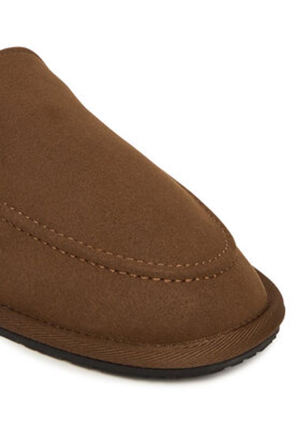 BOSS Kapcie Home 50552598 Brązowy. Kolor: brązowy. Materiał: materiał