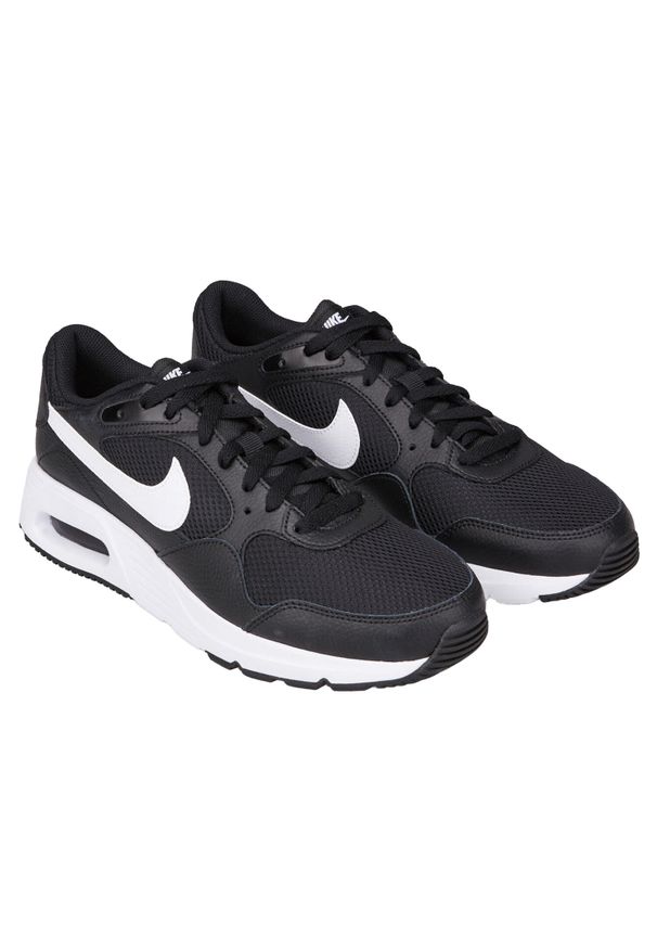 Nike - Męskie Skórzane Buty Treningowe Air Max SC. Kolor: czarny. Materiał: skóra. Sezon: zima