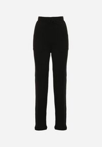 Born2be - Czarne Sweterkowe Spodnie z Wełną z Ozdobnymi Kieszeniami Monilana. Okazja: na co dzień. Kolor: czarny. Materiał: wełna. Styl: casual #6