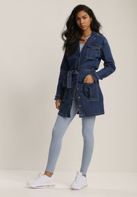 Renee - Granatowa Kurtka Jeansowa Hyresh. Kolor: niebieski. Materiał: jeans. Długość rękawa: długi rękaw. Długość: długie #2