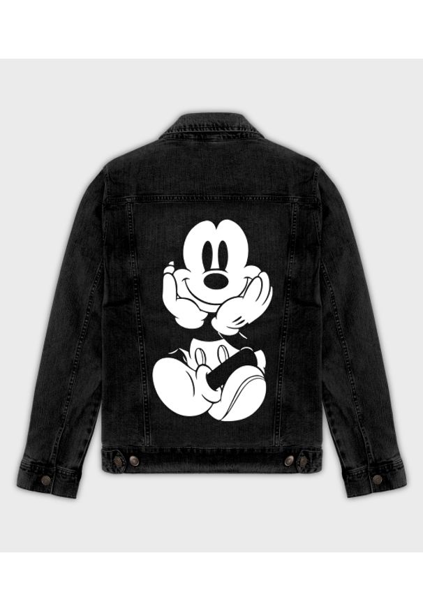 MegaKoszulki - Kurtka jeansowa męska Myszka Mickey. Materiał: jeans. Długość: długie. Wzór: motyw z bajki. Sezon: wiosna. Styl: elegancki, klasyczny