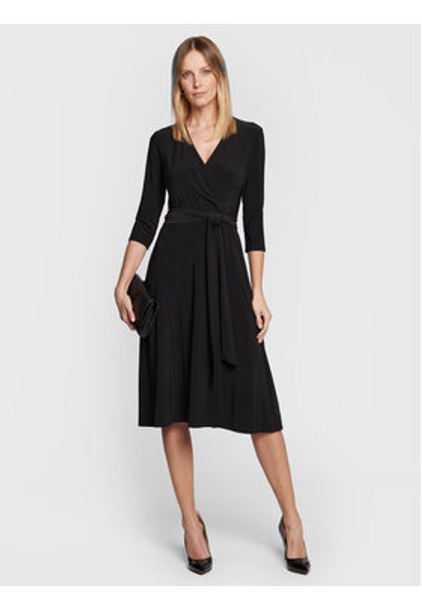 Lauren Ralph Lauren Sukienka codzienna 250769904 Czarny Regular Fit. Okazja: na co dzień. Kolor: czarny. Materiał: syntetyk. Typ sukienki: proste. Styl: casual