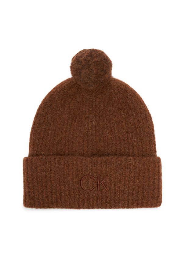 Calvin Klein Czapka Embroidery Airy K60K612586 Brązowy. Kolor: brązowy. Materiał: wełna