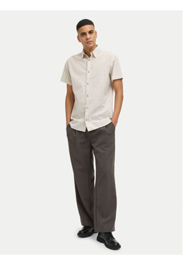 Jack & Jones - Jack&Jones Koszula Joshua 12269135 Beżowy Comfort Fit. Kolor: beżowy. Materiał: bawełna