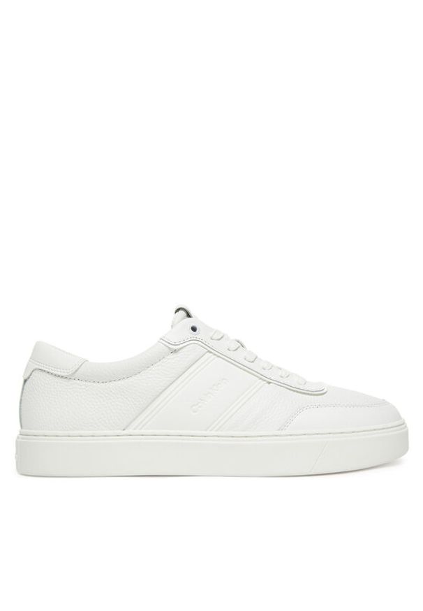 Calvin Klein Sneakersy Clean Cup Low Lace Tape HM0HM01898 Biały. Kolor: biały. Materiał: skóra