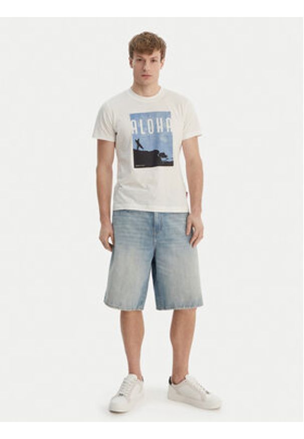 JOOP! Jeans T-Shirt JJJ-Lanakila 30101983 Écru Regular Fit. Kolor: kremowy. Materiał: bawełna