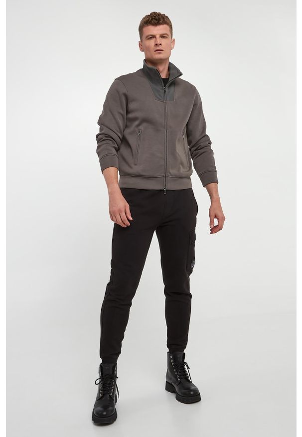 Emporio Armani - Bluza męska gładka EMPORIO ARMANI. Wzór: gładki