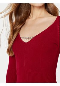 Guess Sukienka dzianinowa W5RK07 Z2YJ2 Czerwony Regular Fit. Kolor: czerwony. Materiał: wiskoza