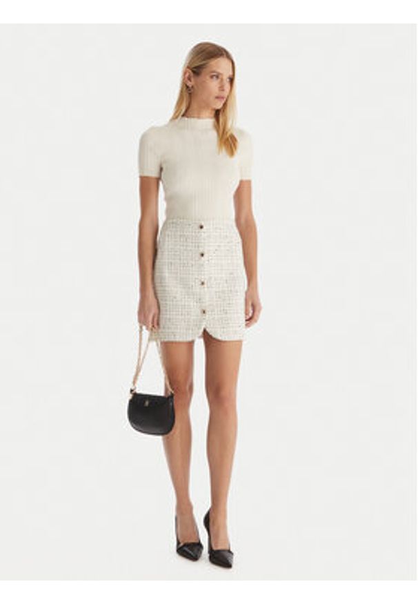 Morgan Spódnica mini 252-JGABY Beżowy Slim Fit. Kolor: beżowy. Materiał: syntetyk