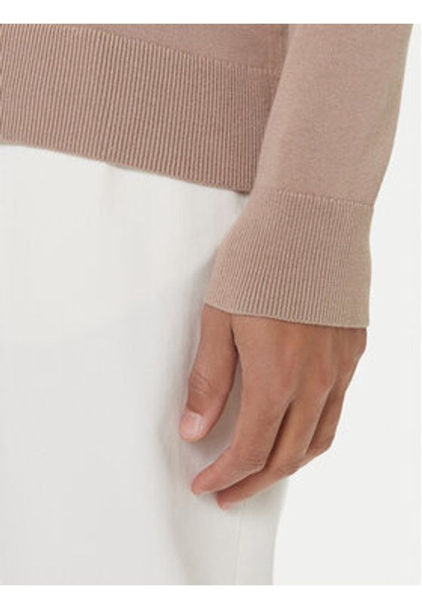 TOMMY HILFIGER - Tommy Hilfiger Sweter Essential Ssnl MW0MW39999 Beżowy Regular Fit. Kolor: beżowy. Materiał: bawełna