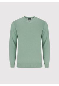 Pako Lorente - PAKO LORENTE – Zielony męski sweter w serek. Typ kołnierza: dekolt w serek. Kolor: zielony, czerwony, niebieski. Materiał: bawełna. Sezon: wiosna #9