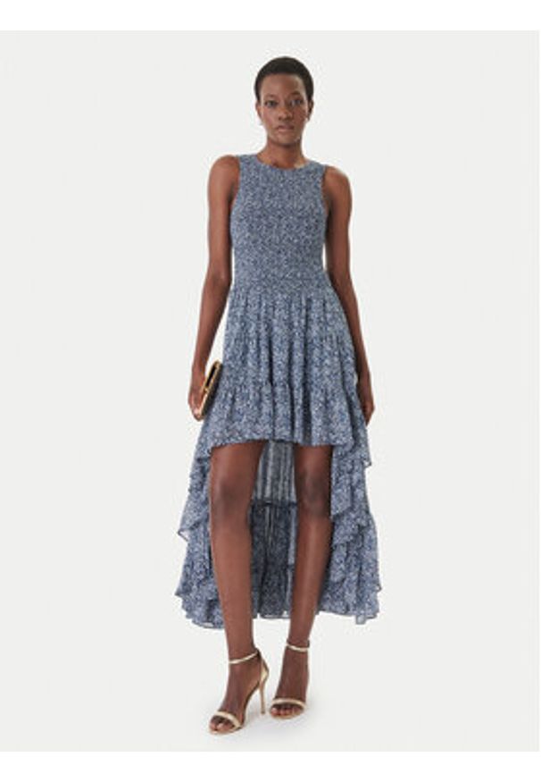 MICHAEL Michael Kors Sukienka letnia MS6836FKMN Granatowy Regular Fit. Kolor: niebieski. Materiał: syntetyk. Sezon: lato