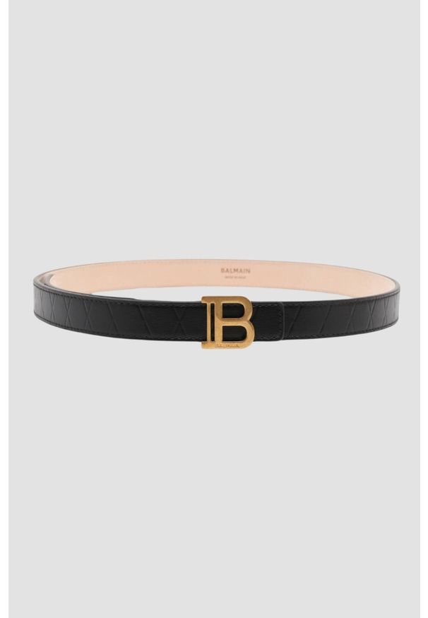 Balmain - BALMAIN Czarny damski pasek B-belt. Kolor: czarny