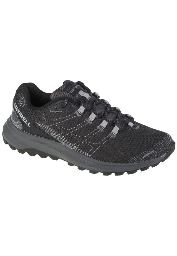 Buty do biegania męskie, Merrell Fly Strike. Kolor: wielokolorowy, szary, czarny, brązowy. Materiał: guma, tkanina