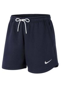 Nike - Damskie Spodenki Dresowe Park 20. Kolor: niebieski. Materiał: dresówka. Długość: krótkie