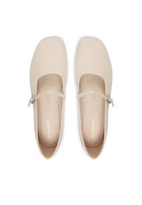 Calvin Klein Baleriny Oblique Ballerina Mj Lth Hdw HW0HW02847 Écru. Materiał: skóra #3