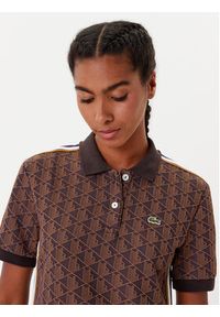 Lacoste Polo DF3364 Brązowy Slim Fit. Typ kołnierza: polo. Kolor: brązowy. Materiał: bawełna #3