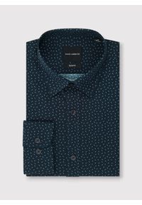 Pako Lorente - PAKO LORENTE – Granatowa koszula we wzór geometryczny. Kolor: niebieski. Materiał: bawełna, elastan. Długość rękawa: długi rękaw. Długość: długie. Wzór: geometria #5