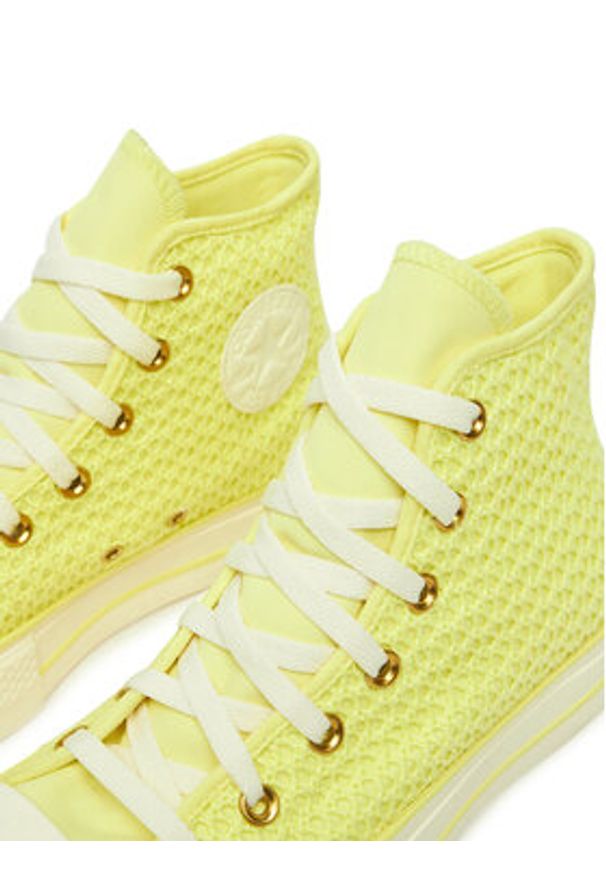 Converse Trampki Chuck Taylor All Star Lift Platform Knit A14967C Żółty. Kolor: żółty. Materiał: materiał. Obcas: na platformie