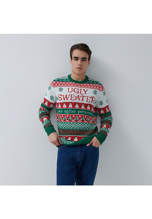 House - Świąteczny sweter - Wielobarwny. Styl: wizytowy