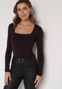Born2be - Bordowa Bluzka Alexussi. Okazja: na co dzień, do pracy. Kolor: czerwony. Materiał: materiał, wiskoza, jeans. Długość rękawa: długi rękaw. Długość: długie. Styl: klasyczny, casual #6