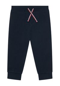 TOMMY HILFIGER - Tommy Hilfiger Dres Monotype KN0KN02162 Niebieski Wide Leg. Kolor: niebieski. Materiał: bawełna #5