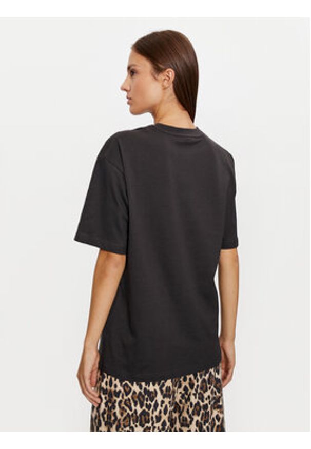 Gina Tricot T-Shirt 23980 Czarny Oversize. Kolor: czarny. Materiał: bawełna