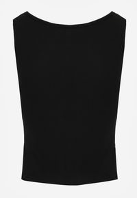 Born2be - Czarny Prążkowany Top na Szerokich Ramiączkach z Bawełny Zdobiony Guzikami Bernella. Okazja: na spacer. Kolor: czarny. Materiał: prążkowany, bawełna. Długość rękawa: na ramiączkach. Wzór: aplikacja. Sezon: zima, lato. Styl: elegancki #7