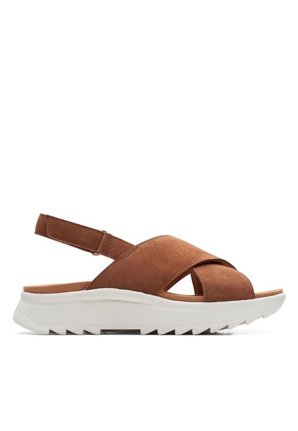 Clarks Sandały DashLite Wish 26171950 Brązowy. Kolor: brązowy. Materiał: skóra, zamsz