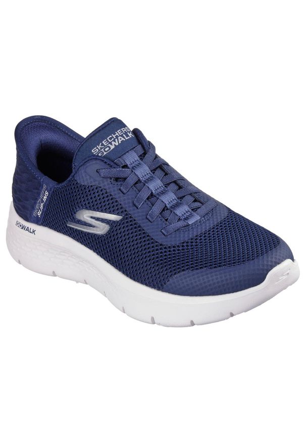 skechers - Buty sportowe Sneakersy damskie, Slip-Ins: GO WALK Flex - Grand Entry. Okazja: na co dzień. Kolor: wielokolorowy, niebieski, biały. Materiał: materiał. Model: Skechers Sport. Sport: turystyka piesza