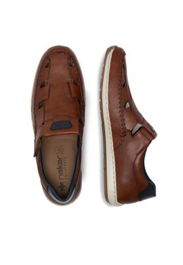 Rieker Półbuty 08838-24 Brązowy. Kolor: brązowy. Materiał: skóra