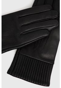 Answear Lab Rękawiczki skórzane damskie kolor czarny. Kolor: czarny. Materiał: skóra. Wzór: gładki. Styl: wakacyjny
