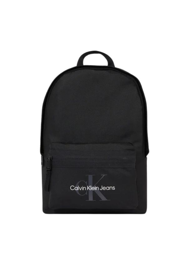 Calvin Klein - CALVIN KLEIN Czarny pojemny męski plecak. Kolor: czarny. Materiał: poliester. Styl: casual