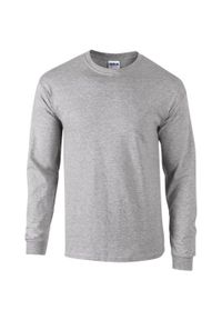 GILDAN - Koszulka z długim rękawem ultra bawełniana Gildan. Kolor: szary. Materiał: bawełna. Długość rękawa: długi rękaw. Długość: długie #1
