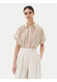 ViCOLO Bluzka TD0342 Beżowy Relaxed Fit. Kolor: beżowy. Materiał: syntetyk