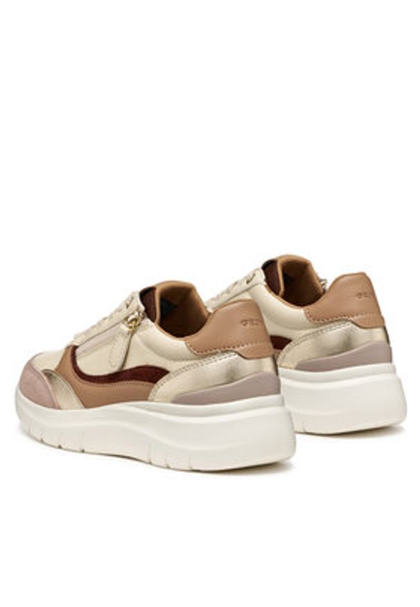 Geox Sneakersy D Plummery D56YNE 0BC6P C1056 Écru. Materiał: skóra