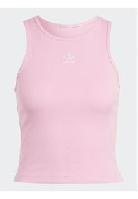 Adidas - adidas T-Shirt Adicolor Essentials Rib Tank Top IB9108 Różowy Slim Fit. Kolor: różowy. Materiał: bawełna