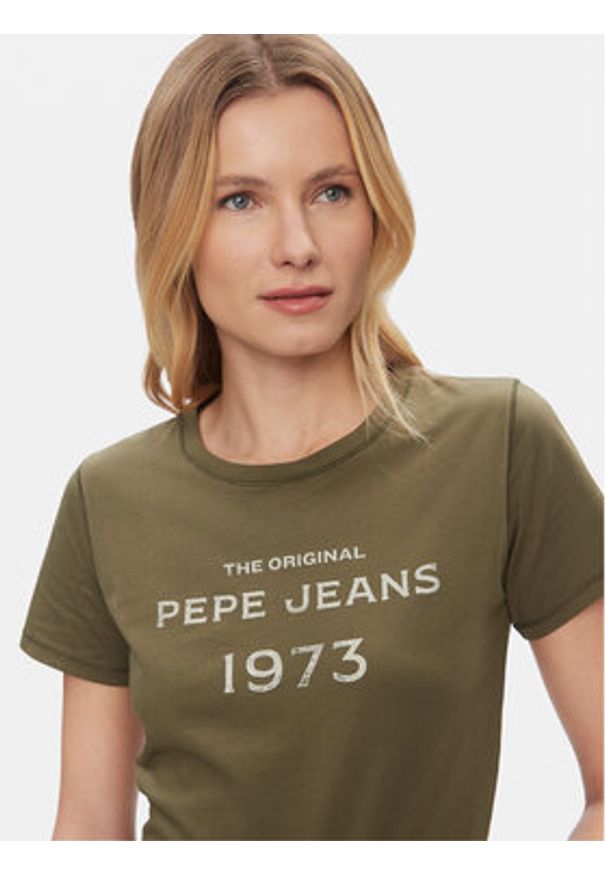 Pepe Jeans T-Shirt Harbor PL505743 Zielony Regular Fit. Kolor: zielony. Materiał: bawełna
