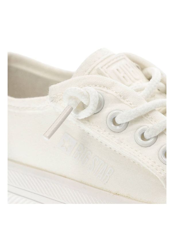 Big-Star - Białe Trampki Big Star Dziecięce Zapinane Na Rzep. Okazja: na co dzień, na uczelnię. Zapięcie: rzepy. Kolor: biały. Materiał: materiał. Szerokość cholewki: normalna. Styl: casual