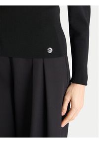 TwinSet - TWINSET Sweter 252AT3011 Czarny Slim Fit. Kolor: czarny. Materiał: wiskoza #5